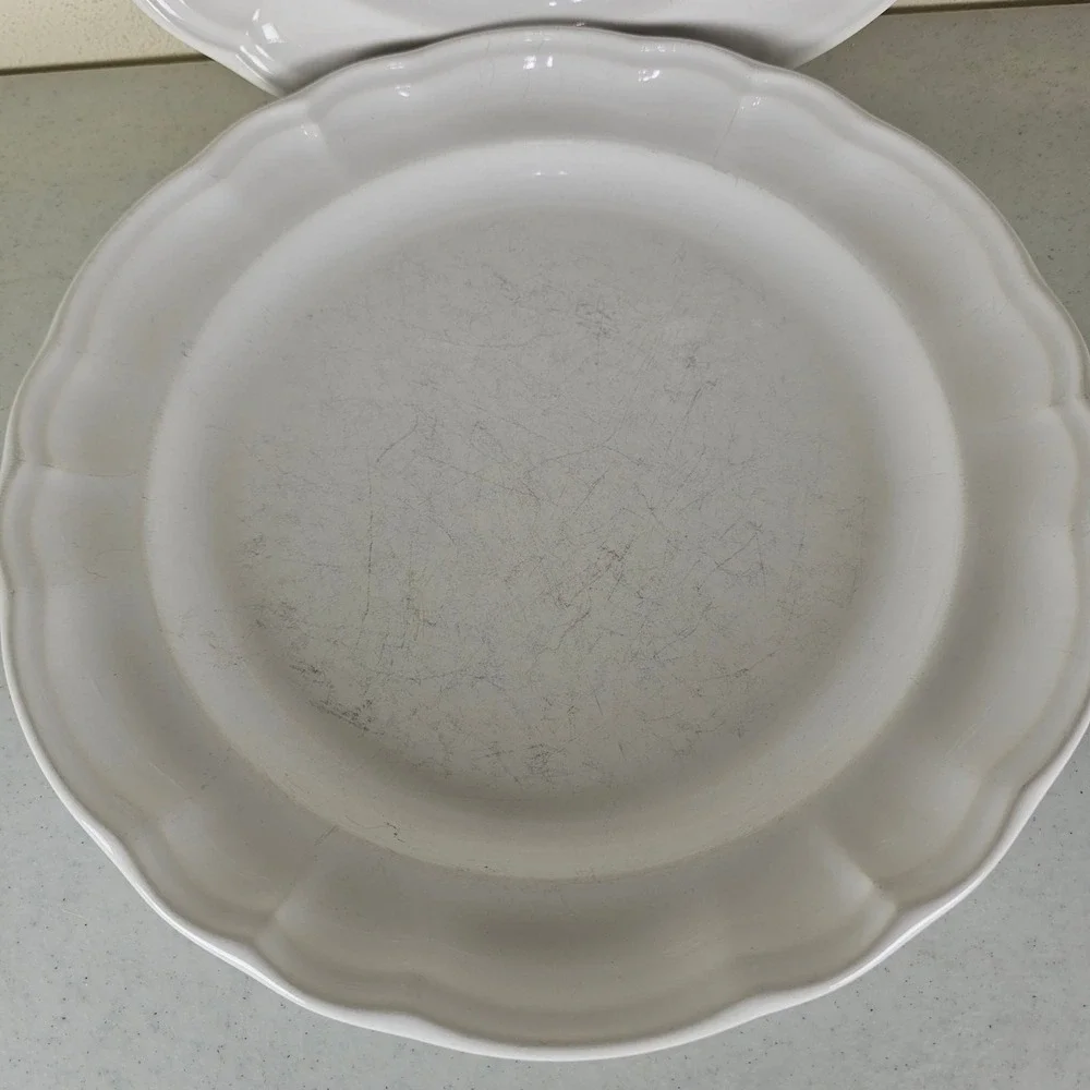 SET OF 2 PFALTZGRAFF GAZEBO WHITE DINNER PATES 10 3/8